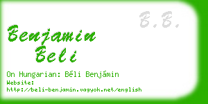 benjamin beli business card